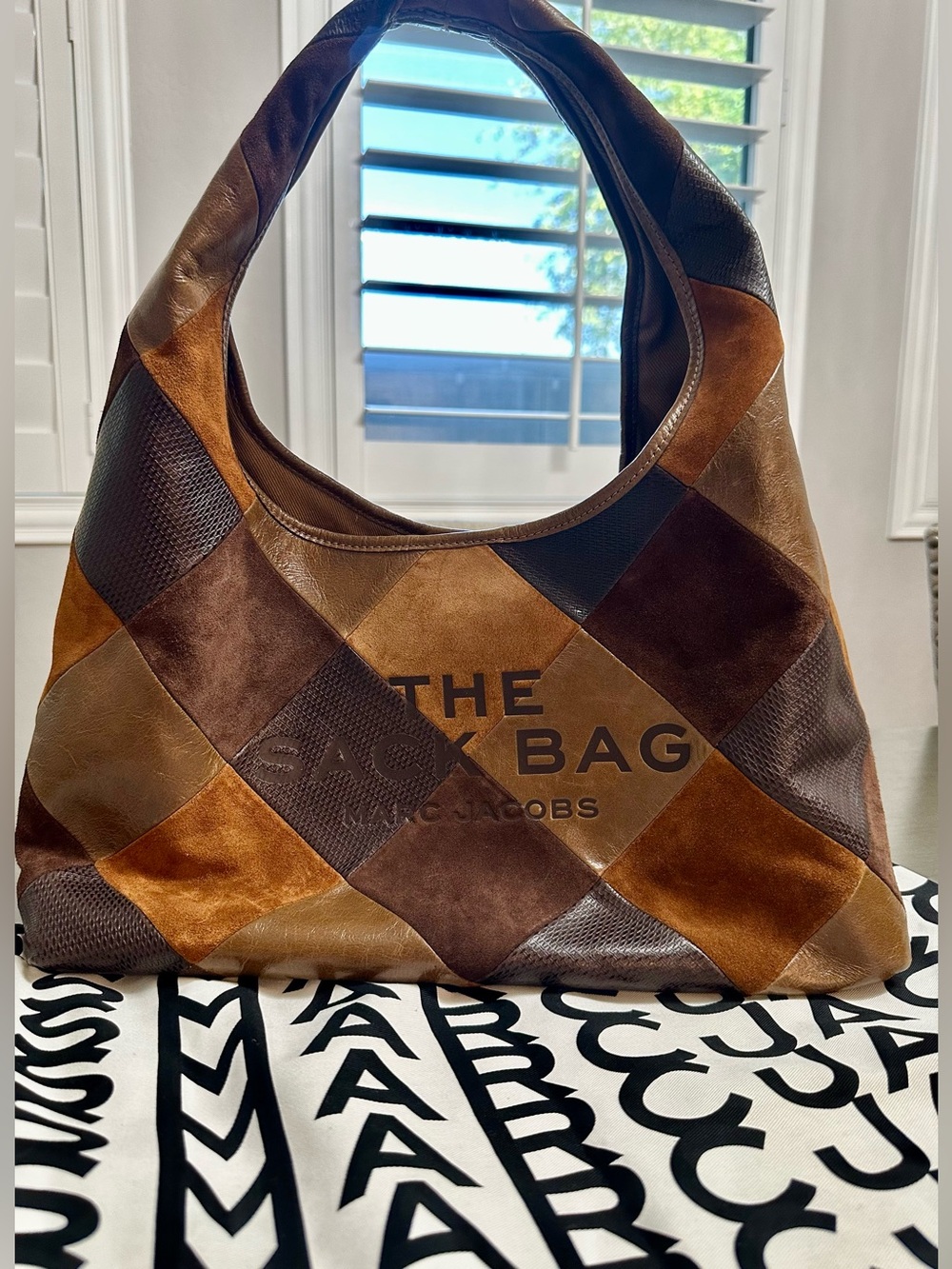 Marc Jacobs Suede Patch Sack Bag - Picture 6 of 7